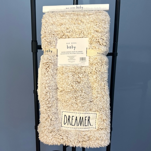 Rae Dunn Accessories Rae Dunn Dreamer Tipped Sherpa Baby Blanket